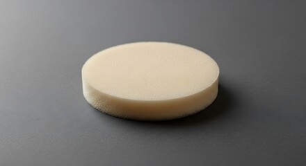 Minimalist Studio Shot of an Isolated Round Foam Pad for Skin Care