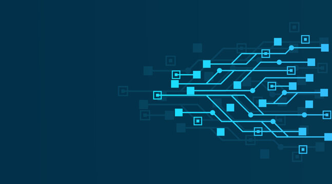 Technology Circuit Board Background for Artificial Intelligence and Engineering &ndash; Abstract Vector Illustration