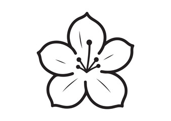 Azalea Flower icon, Azalea Flower silhouette vector