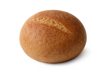 Freshly baked golden bun on transparent background, perfect for breakfast, bakery advertising, and food concepts
