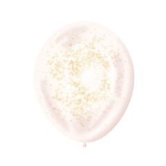 White transparent air balloon with glitter hand drawn illustration. Soft color creates a light glossy look. Great for Valentine day party decoration. Works for festive and romantic card design.