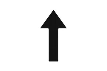 Fototapeta premium Black arrow icon moving up, representing direction, progress, upload, or growth. Transparent background