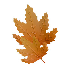 Fototapeta premium A high-quality 3D render of autumn leaves in warm red, orange, and yellow tones.