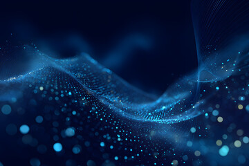 a blue abstract background with a wave of light