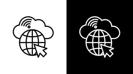 Global Internet With Icon Set Design