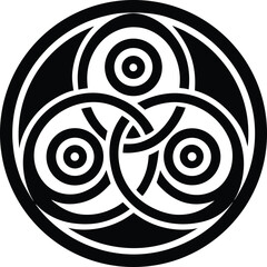 Celtic spiral symbol silhouette simple black flat design 1