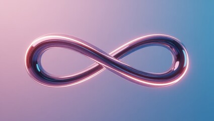Naklejka premium Glowing infinity symbol on gradient background
