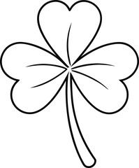 Shamrock line art minimalist black outline vector clover 4