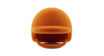 Close-up of an Orange Toy Helmet on White Background.