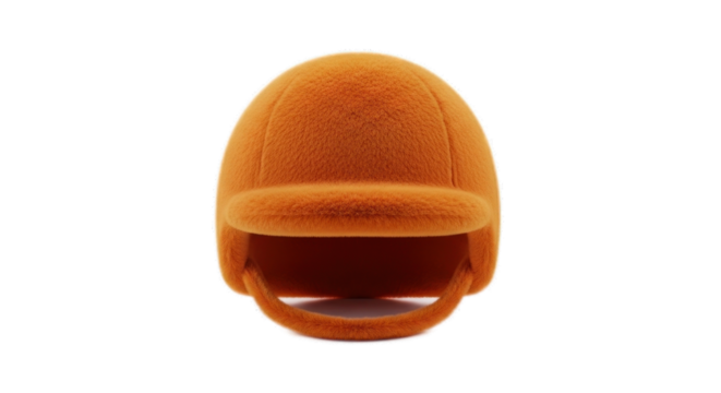 Close-up of an Orange Toy Helmet on White Background.
