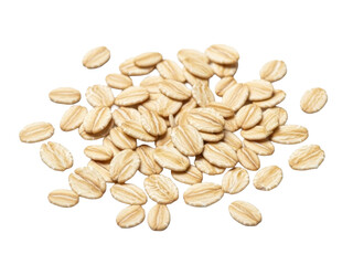Oats rolled grain scattered isolated on clean bright white background