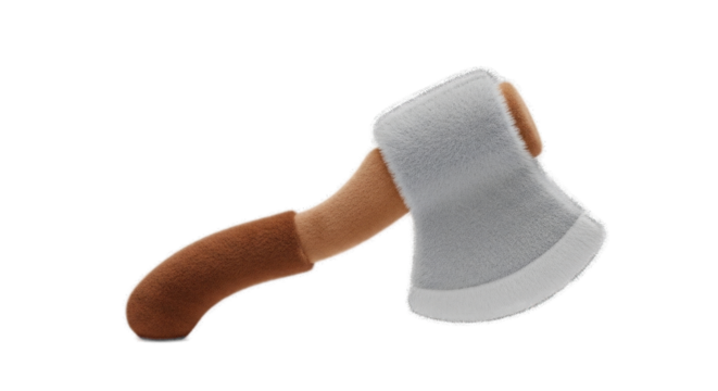 Soft Toy Axe Isolated on White Background for Playtime Fun.