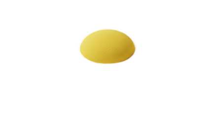 Bright Yellow Oval Shape Isolated on White Background.