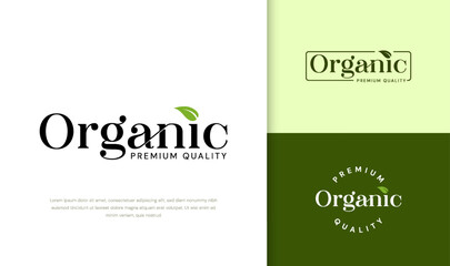 Organic Premium Quality Logo Badge. Organic Premium Grade Guarantee Logo.
