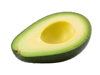 Avocado half smooth green texture isolated clean white background
