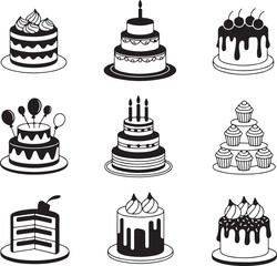 Birthday cake vector illustration cake clipart design