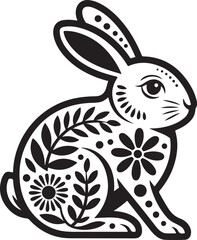 Floral rabbit svg 