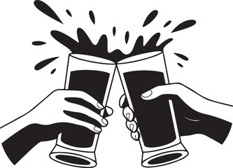 Hand cheers silhouette