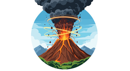 Stunning volcano erupting with lava and smoke, a powerful display of nature's force perfect for educational or environmental content creation