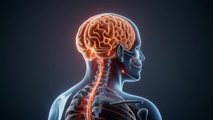 Detailed 3D Animation of the Human Central Nervous System.