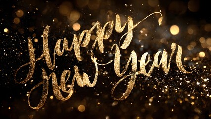 Happy New Year celebration chalk blackboard design illustration concept with vintage word text symbol sign, business card, vector winter star light letters