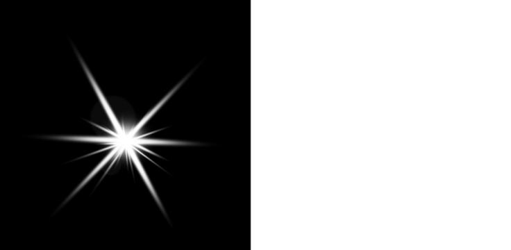 Isolated White Starburst Lens Flare: Bright Light Glow Effect Overlay for Dark and Light Backgrounds ,Isolated White Starburst Lens Flare