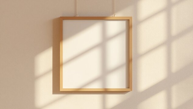 3D rendering frame mockup template with gobo light 