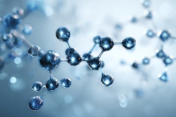 drug molecule 3D visualization with floating AR labels, clean white-blue scientific background