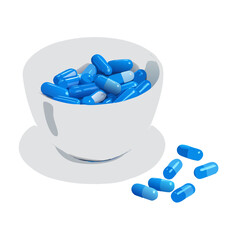 Isolated pharmaceutical pills and capsules on a bright white background for healthcare and medical prescription