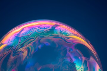 Trippy, psychedelic rainbow effect abstract background, formed by light on the surface of a soap bubble