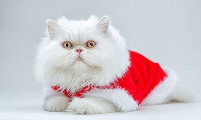 cat wearing Santa costume