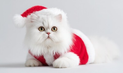 cat wearing Santa costume