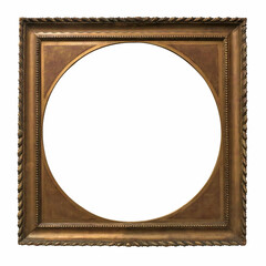 Gold ornate square frame with circular cutout and corner accents