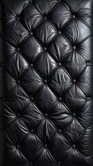 Naklejka premium Dark leather texture, tufted with buttons, creating a luxurious, vintage look