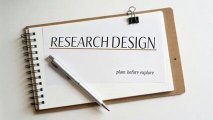 Planning for Effective Strategies: Research Design with Notebook and Pen on Table for Exploration and Analysis