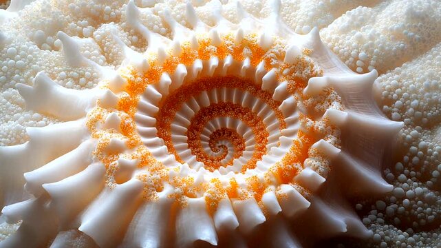 Close-up of a Nautilus Shell with Intricate Patterns