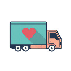 Flat orange circular fruit slice icon, bold flat style with long shadow on transparent background