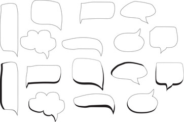 Obraz premium Hand drawn speech bubbles and thought bubbles collection