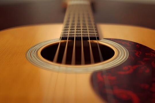 Clouse-up.Acoustic guitar abstract. Abstract acoustic guitar with very shallow depth of field