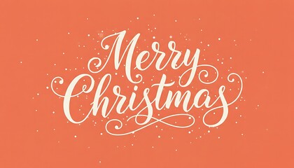 Merry Christmas Hand Lettering with Snowflakes holiday