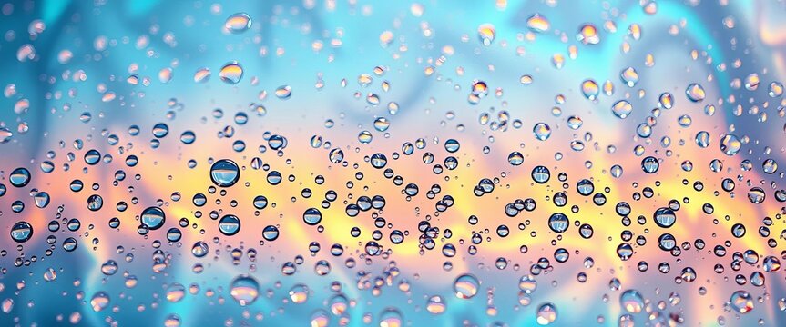 Abstract background of iridescent oil droplets on water surface, pattern, wallpaper