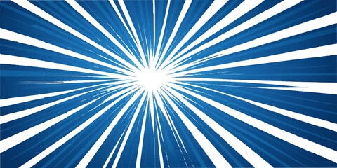 Blue sunburst vector illustration with bright radial rays and starburst pattern design