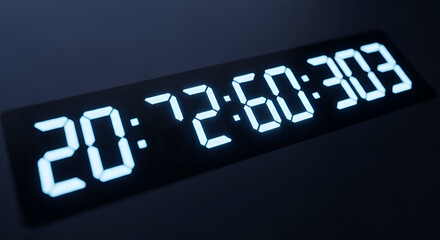 Digital clock displaying an impossible time concept with creative presentation
