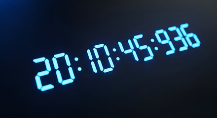 Digital display showing the time, modern technology representation and concept