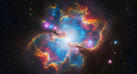 Magnificent cosmic cloud of gas and dust in the deep space exploration realm