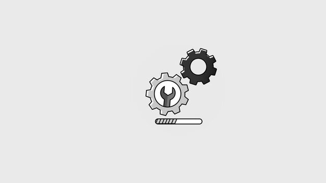 Build and Deploy Process with Gears and Wrench Icon