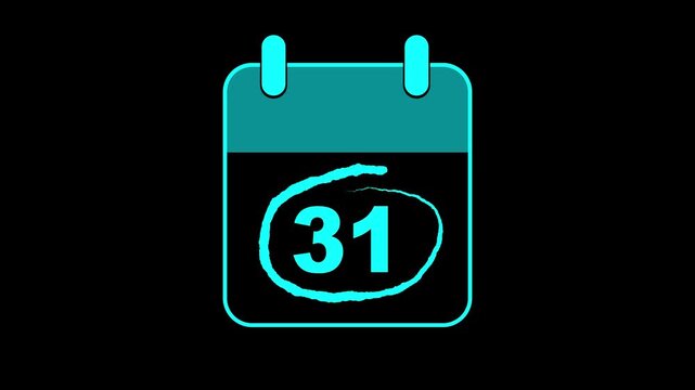 Very Important Celebrating Date 31 oncalender with bold red colors circle mark. Highlighting date number 31 on a calendar. emphasizing an important reminder or scheduled event. Signing a day icon.
