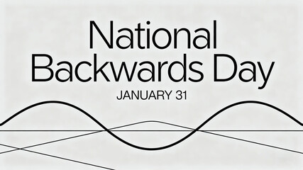 The staggered curves and minimalist text elements represent the national reverse day, thinking reversal, and fun creative concepts, suitable for minimalist style fun activity materials.
