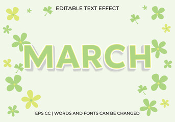 Editable March Text Effect