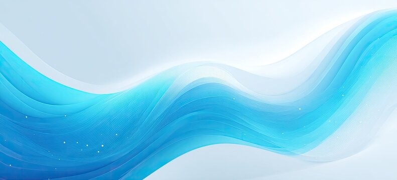 Abstract flowing blue and white wave design. Digital art creates depth, lightness, and motion with swirling lines - Powered by Adobe